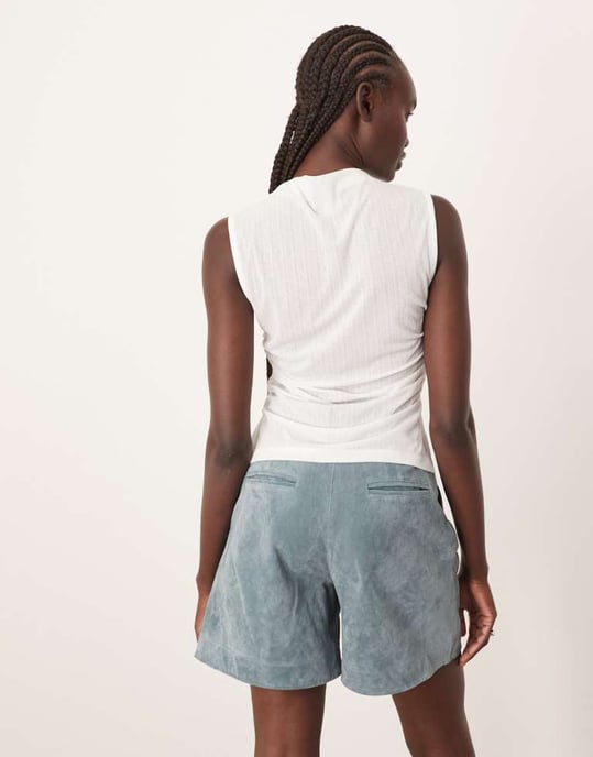 ARRANGE premium mocka stadshorts i ljusblått - Image 2