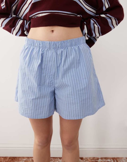Veckodags avslappnade shorts i blå rand - Image 3