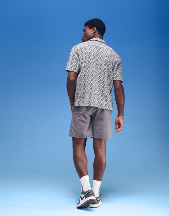 ASOS DESIGN vida linneblandade shorts i grått - Image 3