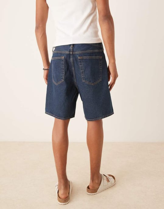 Abercrombie & Fitch lösa jeansshorts i indigo - Image 3