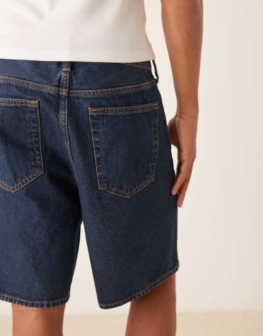 Abercrombie & Fitch lösa jeansshorts i indigo - Image 4