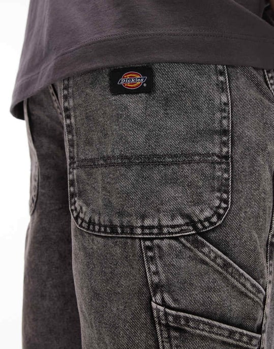 Dickies Garyville regular fit snickarjeansshorts i tvättad ljusgrå - Image 3