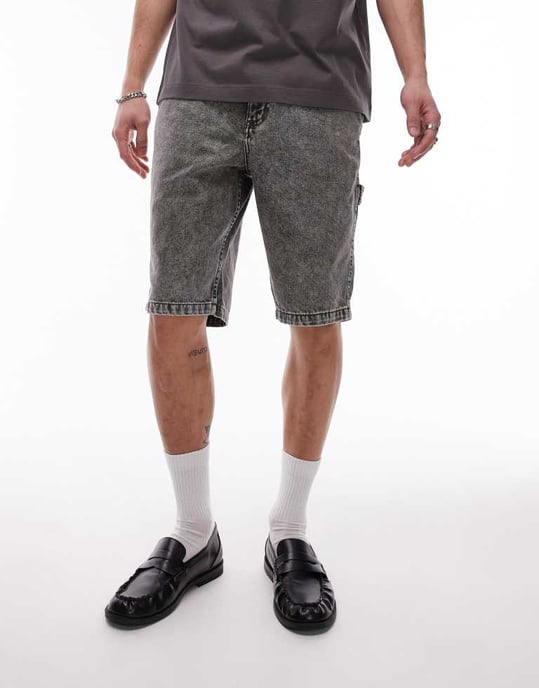 Dickies Garyville regular fit snickarjeansshorts i tvättad ljusgrå - Image 4