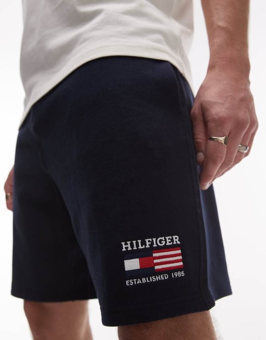 Tommy Hilfiger amerikansk flagga shorts i marinblå - Image 3