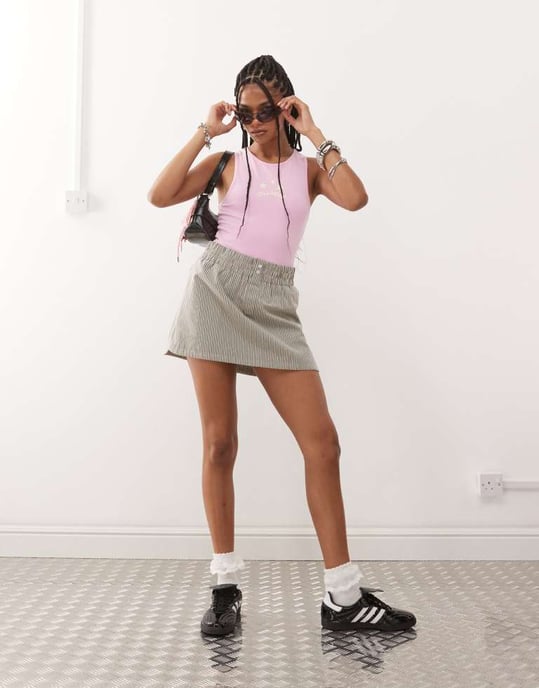 COLLUSION printed vest top in bubble gum pink - Image 3