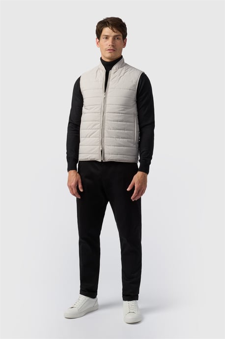 Single Breasted Zip Front Regular Gilet in Light Grey - Image 2