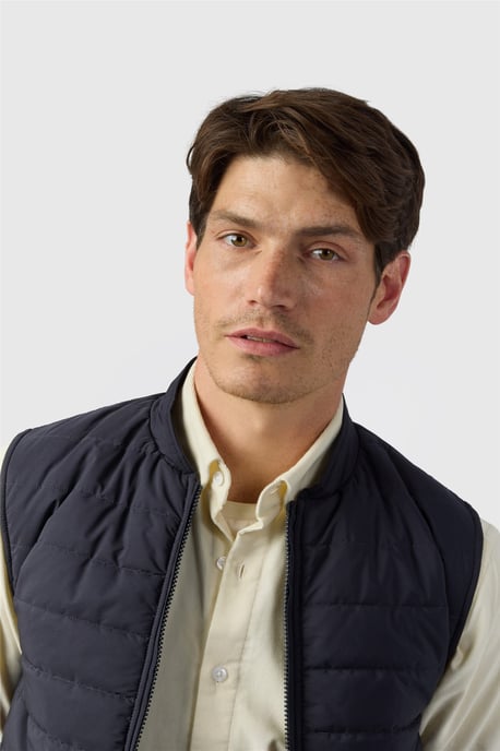 Single Breasted Zip Front Regular Gilet in Dark Blue - Image 3