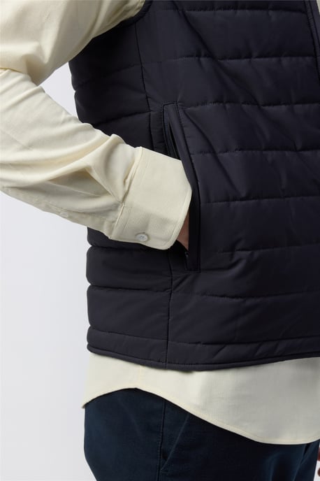 Single Breasted Zip Front Regular Gilet in Dark Blue - Image 4