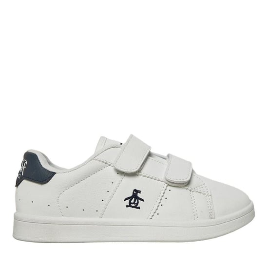 Penguin Junior Marble White/Navy Trainers - Image 1