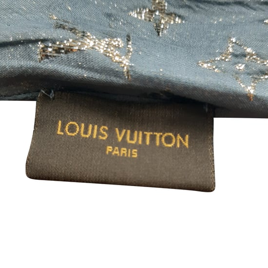 Louis Vuitton Monogram Scarf in Light Blue Silk - Image 3