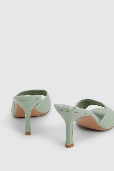 Abbie Faux Patent Leather Medium Stiletto Heeled Mules - Image 3