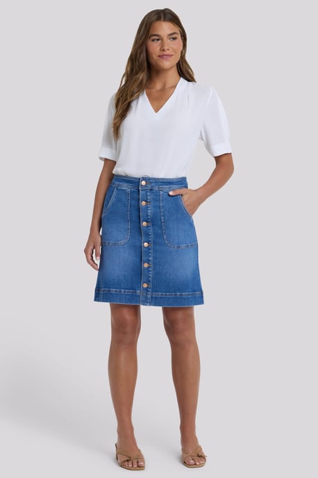 Hoge Taille A-Lijn Utility Denimrok - Image 1