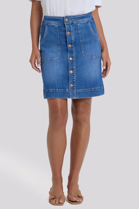 Hoge Taille A-Lijn Utility Denimrok - Image 4