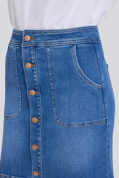 Hoge Taille A-Lijn Utility Denimrok - Image 5