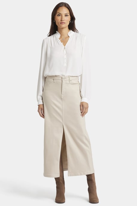 Hoge Taille Lange Rok Met Centraal Voor Sleuf - Image 1