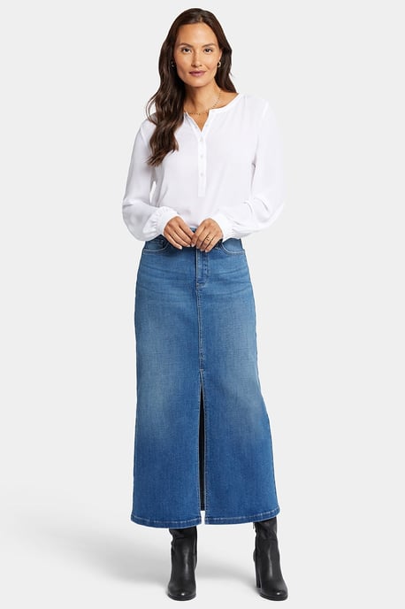 Hoge Taille Lange Rok Met Midden Voor Splitsing - Image 4