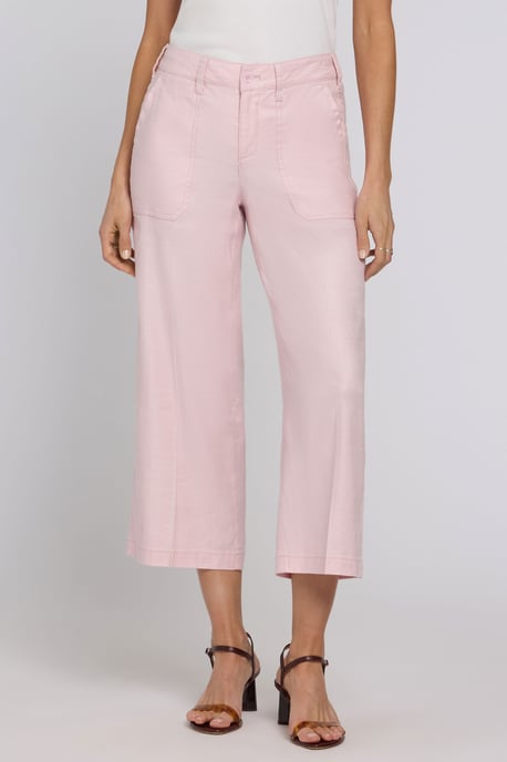 Wijd Been Cargo Capri Broek In Stretch Linnen - Image 2