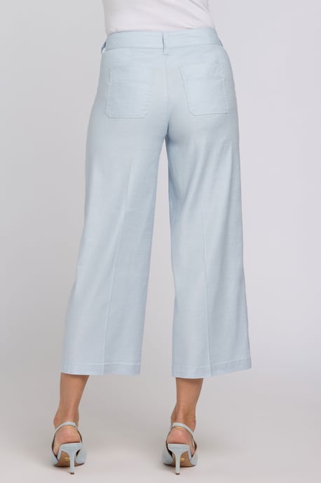 Wijd Been Cargo Capri Broek In Stretch Linnen - Image 2