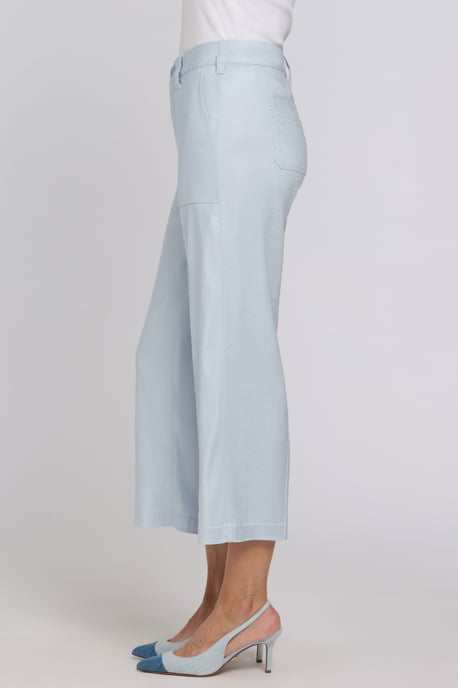 Wijd Been Cargo Capri Broek In Stretch Linnen - Image 3