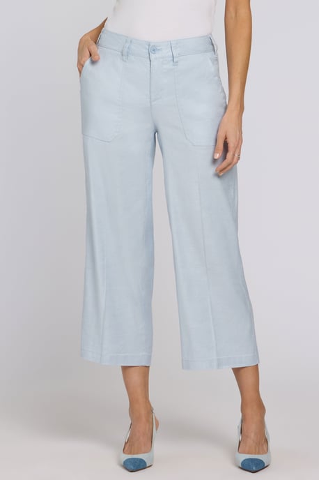Wijd Been Cargo Capri Broek In Stretch Linnen - Image 4