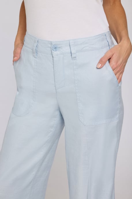 Wijd Been Cargo Capri Broek In Stretch Linnen - Image 5