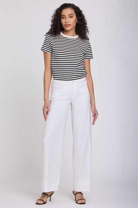 5 Pocket Wijde Pantalon In Stretch Linnen Met Super Hoge Taille - Image 1