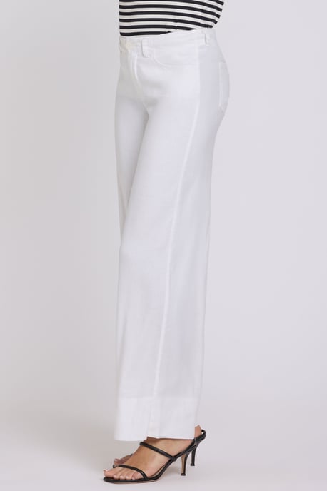 5 Pocket Wijde Pantalon In Stretch Linnen Met Super Hoge Taille - Image 3
