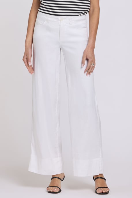 5 Pocket Wijde Pantalon In Stretch Linnen Met Super Hoge Taille - Image 4