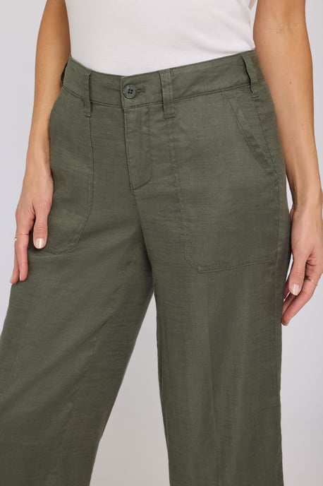Wijd Been Cargo Capri Broek In Stretch Linnen - Image 5