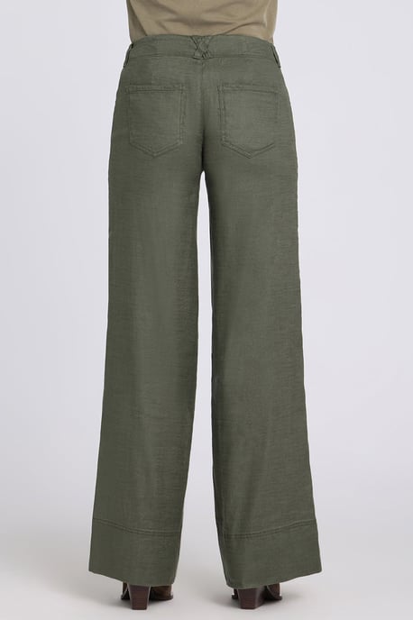 5 Pocket Wijde Pantalon In Stretch Linnen Met Super Hoge Taille - Image 2