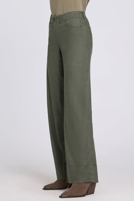 5 Pocket Wijde Pantalon In Stretch Linnen Met Super Hoge Taille - Image 3