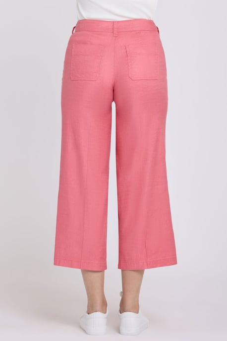 Wijd Been Cargo Capri Broek In Stretch Linnen - Image 2