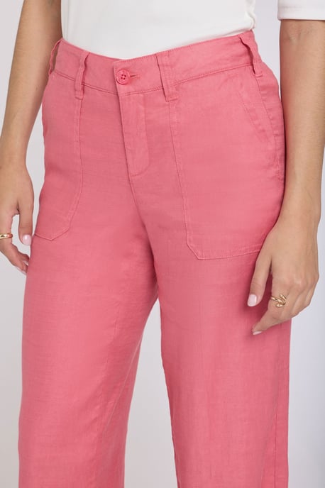 Wijd Been Cargo Capri Broek In Stretch Linnen - Image 5