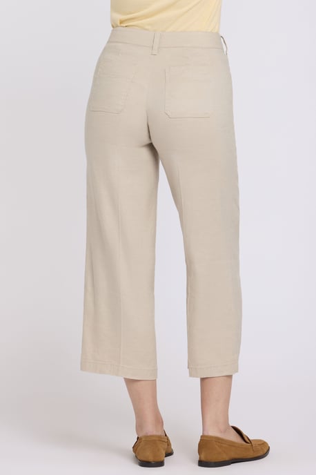Wijd Been Cargo Capri Broek In Stretch Linnen - Image 2