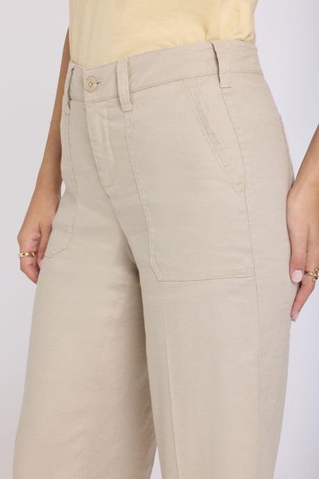 Wijd Been Cargo Capri Broek In Stretch Linnen - Image 5