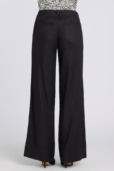 5 Pocket Wijde Pantalon In Stretch Linnen Met Super Hoge Taille - Image 2