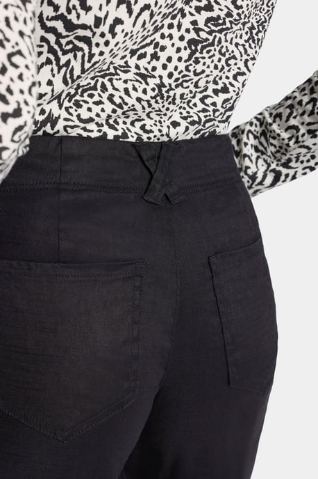 5 Pocket Wijde Pantalon In Stretch Linnen Met Super Hoge Taille - Image 5