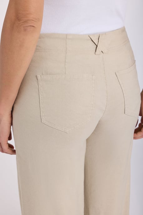 5 Pocket Wijde Pantalon In Stretch Linnen Met Super Hoge Taille - Image 5