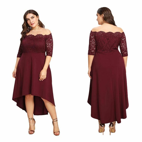 Aquarius Womens Off Shoulder Midi Party Dress Soft & Thick Fabric Wine - Image 1