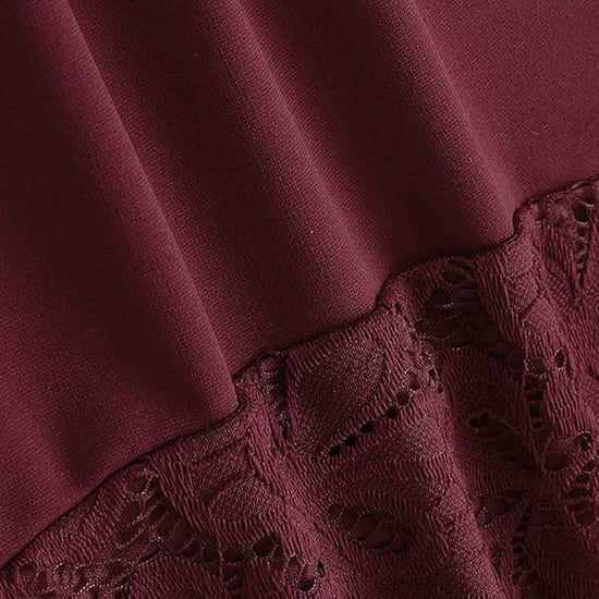 Aquarius Womens Off Shoulder Midi Party Dress Soft & Thick Fabric Wine - Image 5