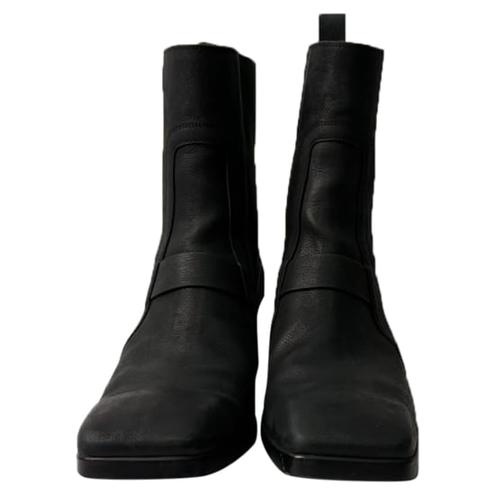 Rick Owens Heeled Ankle Boots in Black Calf Leather - Image 2