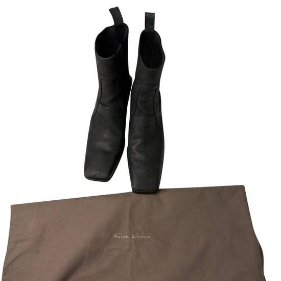 Rick Owens Heeled Ankle Boots in Black Calf Leather - Image 3