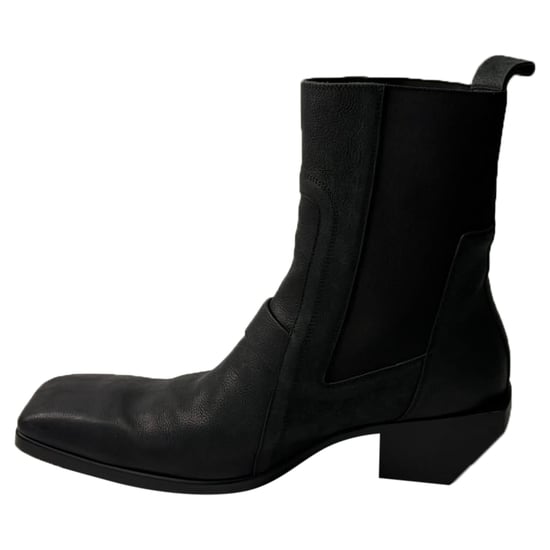 Rick Owens Heeled Ankle Boots in Black Calf Leather - Image 6