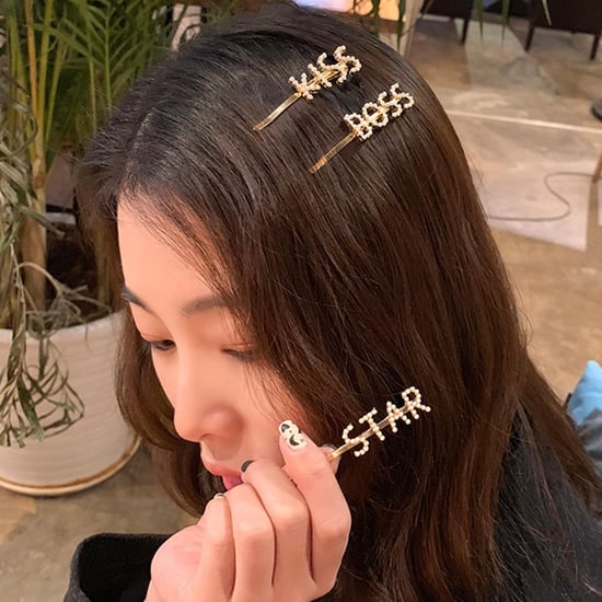 Envie Pearl Words Hairpin Star Letter Statement Hair Clip Fashion Accessory Gold - Image 3