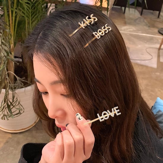 Envie Pearl Words Hairpin Love Letter Statement Hair Clip Fashion Accessory Gold - Image 3
