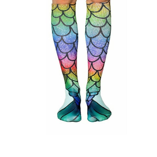 Aquarius Mermaid Tail Knee High Boot Socks Design 1 Women Cosplay - Image 3