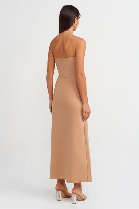 Strapless Aansluitende Midi-jurk met Splits - Image 2