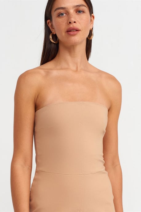 Strapless Aansluitende Midi-jurk met Splits - Image 4