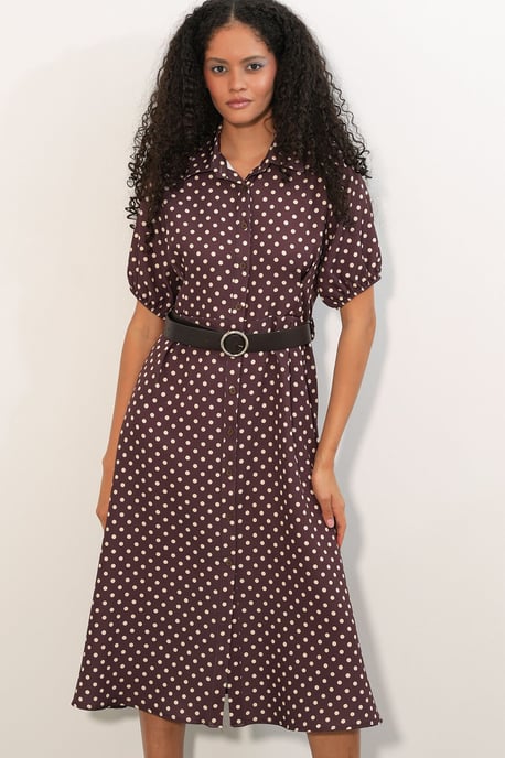 Gestipte Midi Hemdress met Ceintuur - Image 2