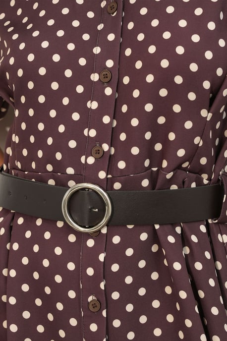 Gestipte Midi Hemdress met Ceintuur - Image 4